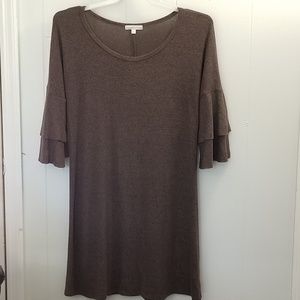 MoaMoa Layered Bell-Sleeve Dress Super Soft
